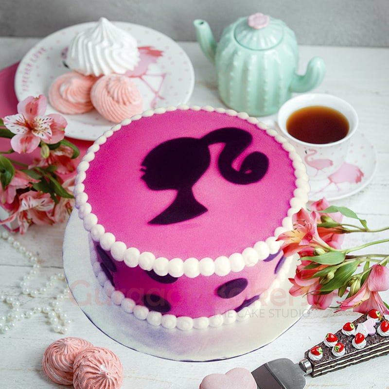 polka dot barbie cake