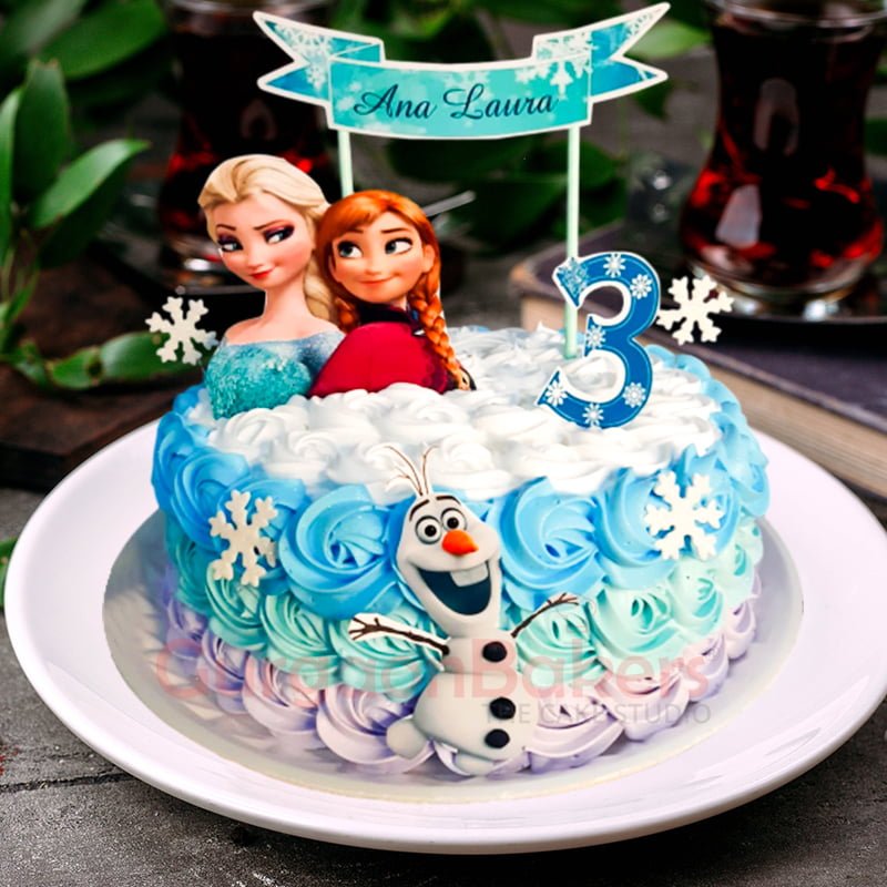 anna and elsa frozen cake