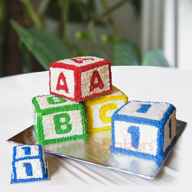 blocks number birthday cake for kids