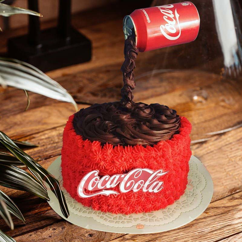 gravity defying coke splash cake