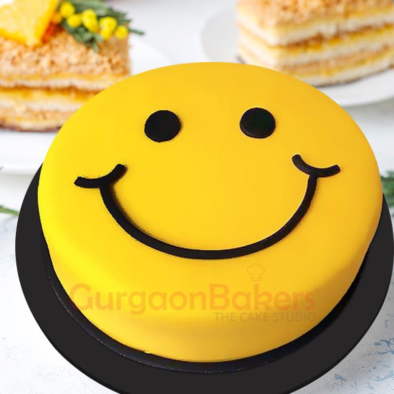 grinning face cake