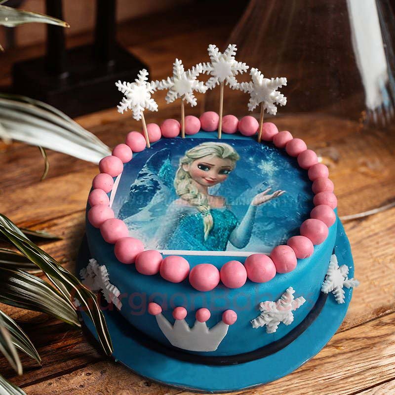 queen elsa gumball cake