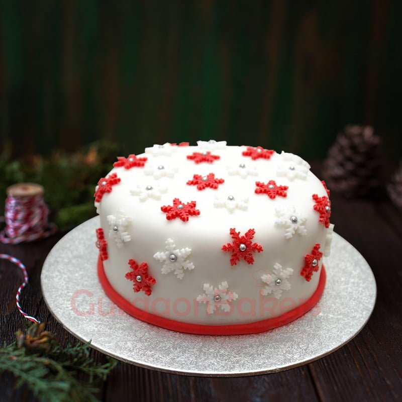 snowy christmas cake in gurgaon