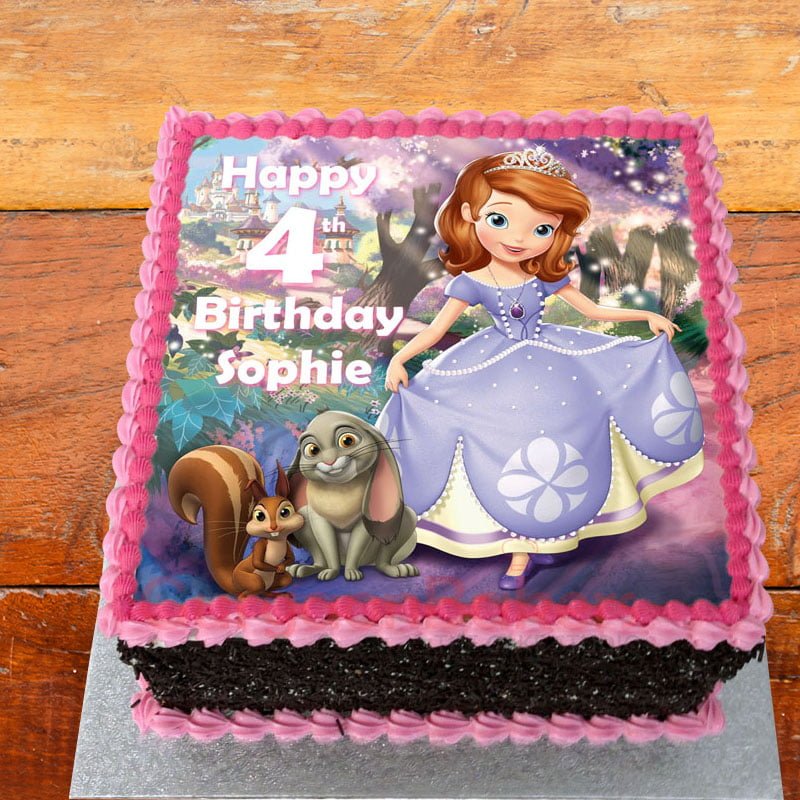 sofia and woodland friends cake