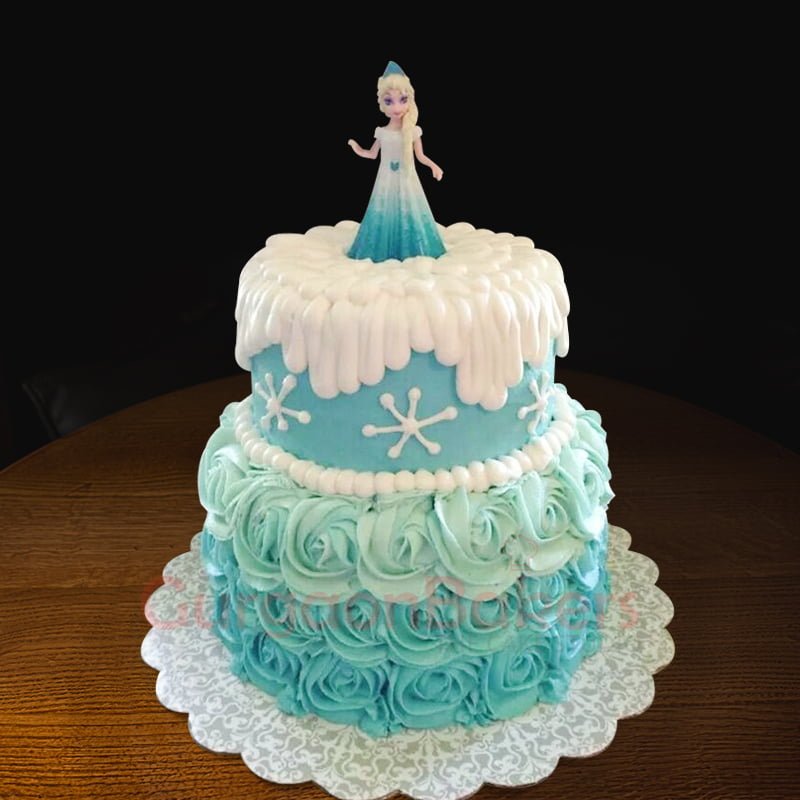 swirly elsa cake