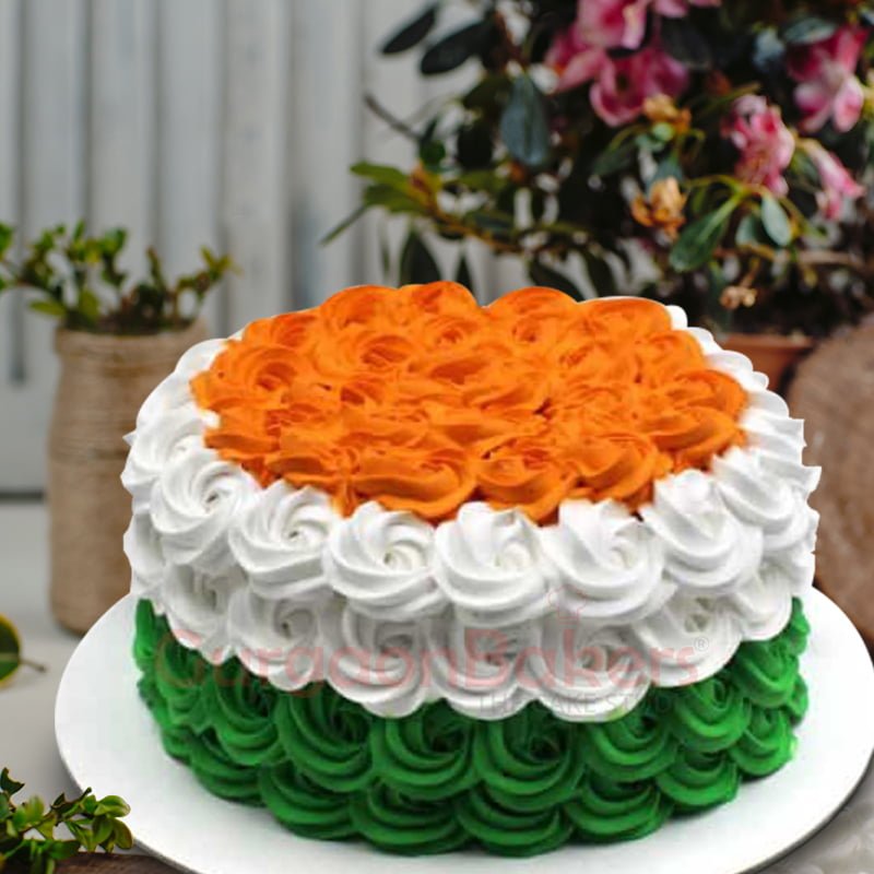 swirly indian flag cake