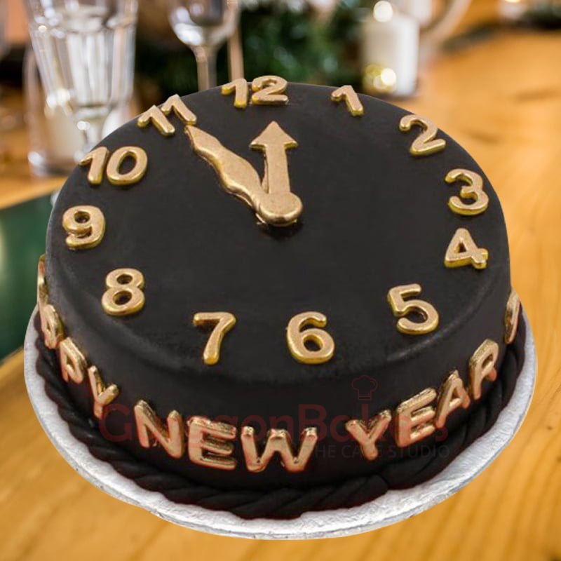 tick tock midnight cake