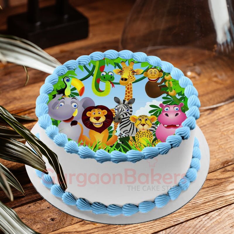 tropical jungle photo cake