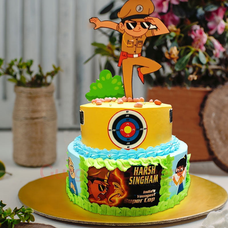 action packed little singham cake