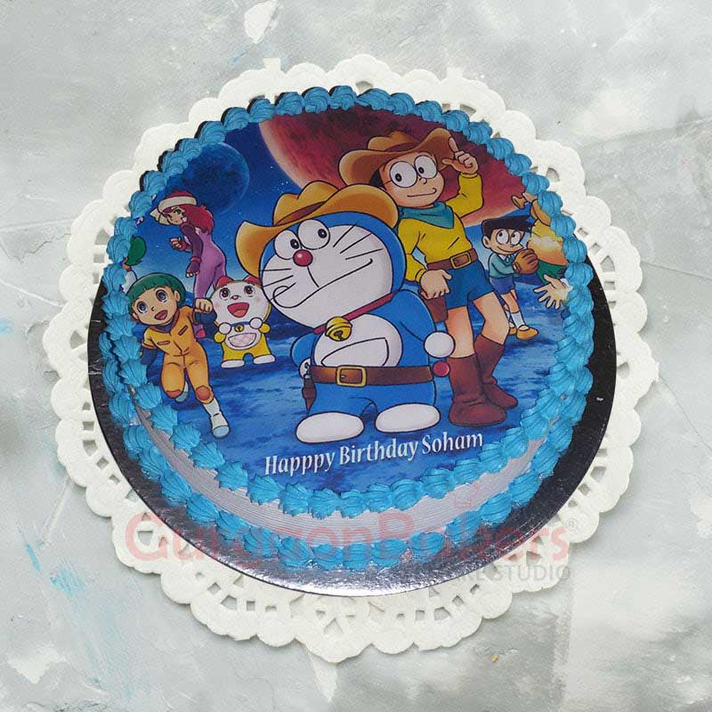 no fondant doraemon cake