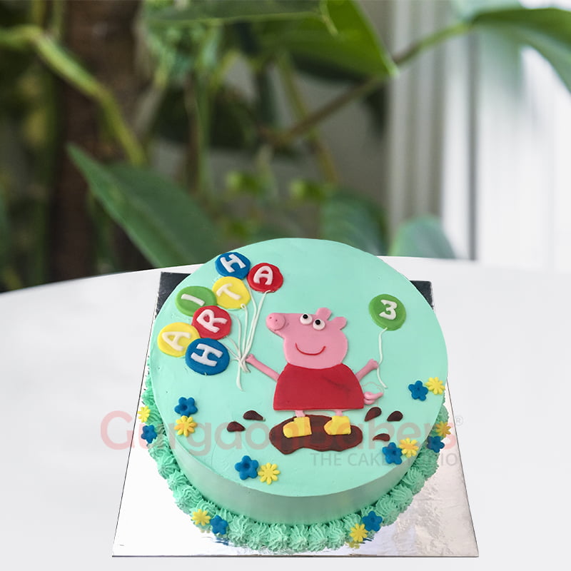 peppa muddy puddle cake