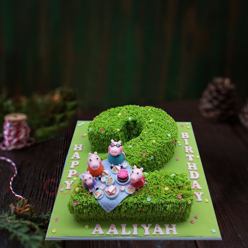 peppa pig garden cake