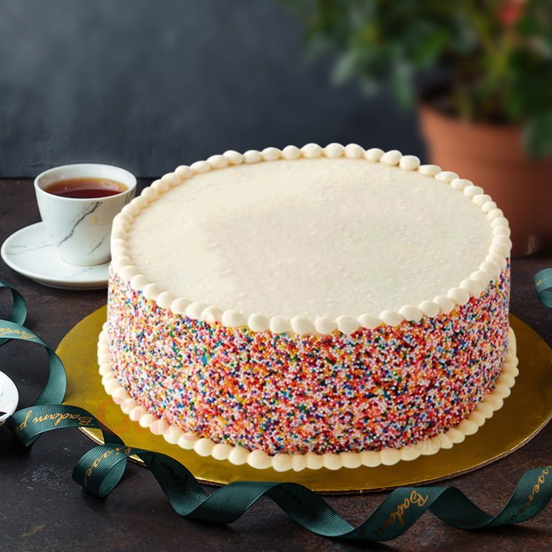 sparkly white forest cake