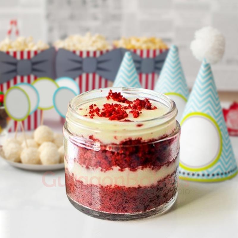 Red Velvet Cream Cheese Jar Cake