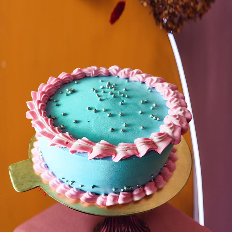 Pink and Blue Sweetheart Cake